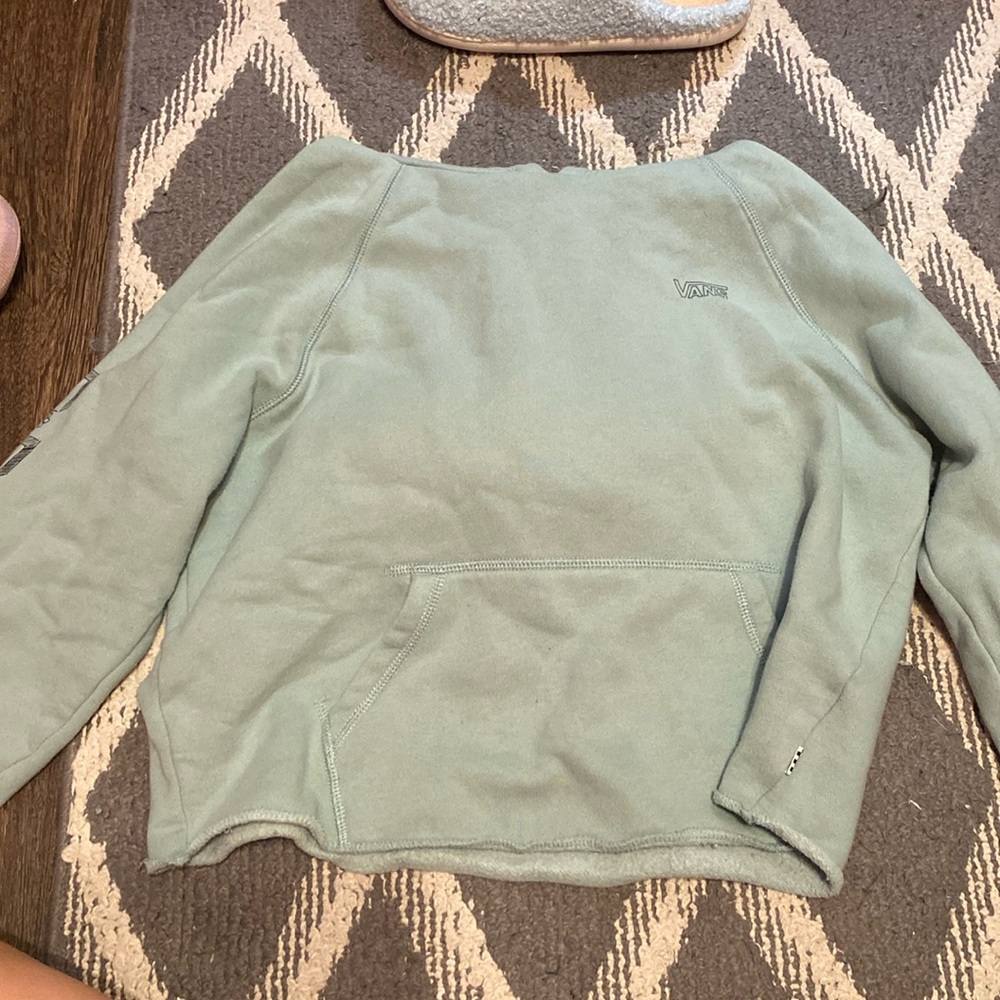 sage green cropped hoodie